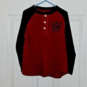 Boy's size 6 Polo by Ralph Lauren baseball style t, red and navy